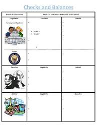 Checks And Balances Chart Worksheets Teaching Resources Tpt