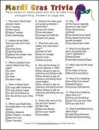 Fat tuesday, a holiday you may also know by the name mardi gras, happens in new orleans every year (usually celebrated in january and . New Orleans Mardi Gras Party Game Printable Trivia Mardi Gras Activities Mardi Gras Party Mardi Gras Crafts