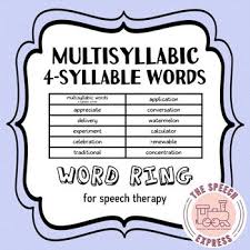 Have Your Students Practice Producing And Decoding 63 Multisyllabic Words During Speech Therapy Sessions This Convenient P In 2020 Multisyllabic Words Syllable Words