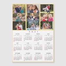 9 Photo Collage Personalized 2021 Family Calendar Zazzle Com In 2020 Family Calendar Photo Collage Calendar Poster