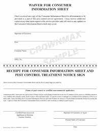 Whether you need help with pest control or wildlife control for your houston texas home or business; 7082 Texas Waiver Consumer Information Sheet Crownmax Com