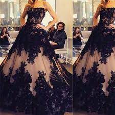 235 0us Unique Black Wedding Dress Princess Vintage Lace Applique Corset Bridal Dresses 2016 New Vestido De Noiva Lace Up Wedding Gowns Dress Lining Dressewe Black Prom Dress Ball Gown Strapless Prom Dresses