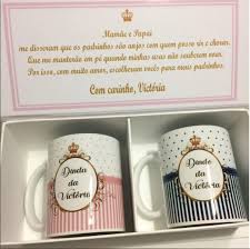 Caneca Personalizada Para Padrinhos De Batismo Caixa Com Duas Canecas Personalizadas Caixa Em Cartonagem Feita Sob Medida Para As Caneca Convite Padrinhos Convite Padrinhos Batismo Caixa Convite Padrinhos