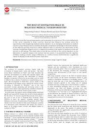 1.0 introduction the malaysian tourism industry seems to represent an increasingly important sector and it palys a major role within the malaysian it is observed here that the travel and tourism industry in malaysia has continued to improve over the years and this particular industry has. The Situationist Framework Of Medical Tourism Download Scientific Diagram