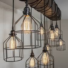 Wood Beam Light Industrial Lighting Fixture 10 Pendant Etsy Farmhouse Lighting Rustic Kitchen Lighting Wood Beam Ceiling