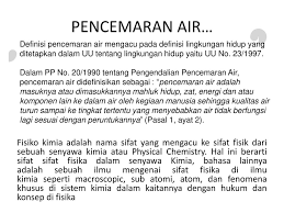 3 pencemaran alam sekitar air udara tanih bunyi. Pencemaran Air Yang Disebabkan Oleh Agen Fisikokimia Ppt Download