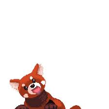 Cherry Licks The Screen Red Panda Pixel Art Pixel Aesthetic Cute Kawaii Panda Art Pixel Art Panda Drawing