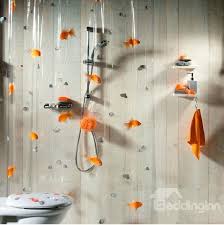 High Quality Hyaline Pretty Goldfish Printing Shower Curtain Pvc Shower Plastic Shower Curtain Bathroom Shower Curtains