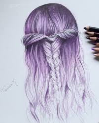 Hair Drawing Artwork Tami Kln Art Long Purple Hair Braid Tumblr Aesthetic Colors Drawing Artwork Art Aesthetic Colors