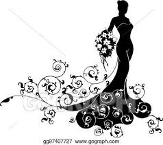Vector Stock Bride Bouquet Wedding Silhouette Pattern Clipart Wedding Silhouette Bride Bouquets Wedding Bouquets