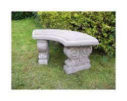 Rain chain copper gutter installer 798304186697. Large Curved Garden Bench Hand Cast Stone Garden Ornament Concrete Onefold Uk Ebay
