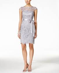 Adrianna Papell Lace Cap Sleeve Illusion Sheath Dress Women S Brands Women Macy S Dresses Lace Party Dresses Party Dresses For Women