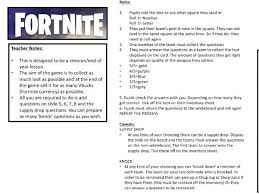 Embrace the challenge and testify that there is no better frozen fan than you. Fortnite Revision Lesson Teaching Resources