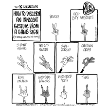 this simple chart shows the difference between a gang sign