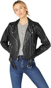 Levi S Faux Leather Belted Motorcycle Jacket In 2020 Faux Leather Motorcycle Jacket Best Leather Jackets Womens Faux Leather