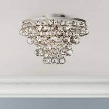 What are some popular product styles within nickel flush mount lights? Bling Collection Polished Nickel Flushmount Ceiling Light K4685 Lamps Plus