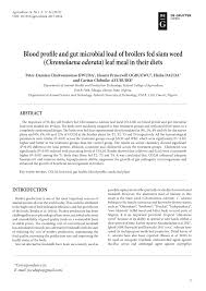 But despite it being a weed, c. Pdf Blood Profile And Gut Microbial Load Of Broilers Fed Siam Weed Chromolaena Odorata Leaf Meal In Their Diets