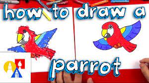 How To Draw A Cartoon Parrot - Youtube