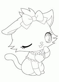 Hand drawn black and white vector illustration of cute cats, with paper cup, basket with mushrooms, pumpkin, umbrella, falling. Easy Cute Easy Cat Coloring Pages Novocom Top
