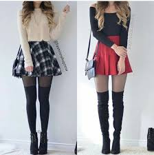 Black And White Checkered Skirt Outfit Ideas Summer Skirt Skater Skirt Mini Skirt High Waisted Skirt Plaid Skirt Red Skirt Outfit Outfit Idea Summ Red Skirt Outfits Skater Skirt Outfit High Socks Outfits