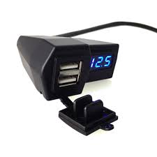 Cheap Price 3 1a Waterproof Switch Motorcycle 2in1 Dual Usb Port Phone Charger And Red Led Voltmeter With Cover Car Accessories Phone Charger Car Usb Dual Usb