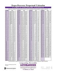 Depo Provera Perpetual Calendar Depo Provera Perpetual Calendar Printable Calendar Template Calendar Printables Calendar 2019 Printable