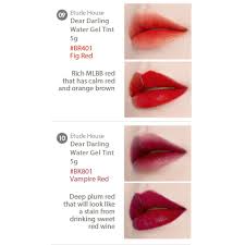 Тинт на водной основе 01 dear darling water tint etude house. Etude House Dear Darling Water Gel Tint New 5g 12 Colors Shopee Singapore
