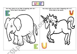 Once you have learned to pronounce every letter of the alphabet correctly, learn what other sounds the letters can make. English Worksheets Alphabet Write The Words Beginning With E And U