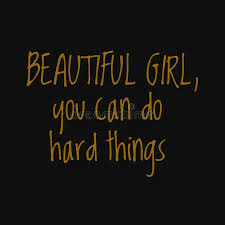 Beautiful Girl You Can Do Hard Things Motivational And Inspirational Quote Stock Vector Illustration Of Brush Card 188488191