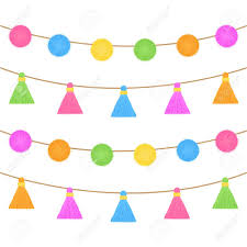 Colorful Pom Poms And Tassels On String Fringe Garlands Vector Royalty Free Cliparts Vectors And Stock Illustration Image 121669225 Making pom poms out of yarn, you can use toilet paper rolls or a fork, or chair legs or even a cardboard cutout. colorful pom poms and tassels on string fringe garlands vector