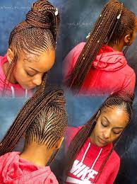 Pin By Teri On Baddie Braided Ponytail Black Hair African Braids Hairstyles Lemonade Braids Hairstyles