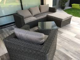 benito salon de jardin en resine tressee et aluminium 5 places idees de jardin dossiers epais pour un confort optimal mobilier jardin jardins jardins gris