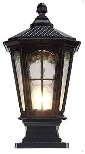 Amazon Com Traditional Outdoor Post Light Pier Mount Mediterranean Street Lantern Glass Door Column Tabletop Lighting For Deck Patio House Driveway Pillar Lamp Color Black Home Kitchen