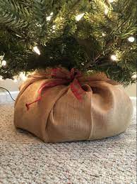Original Christmas Tree Stand Ideas With Diy Charm Burlap Christmas Tree Christmas Tree Stand Ribbon On Christmas Tree