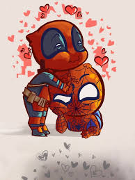 Start notification service for new deadpool 3d models. Deadpool And Spidey Deadpool And Spiderman Chibi Marvel Deadpool X Spiderman