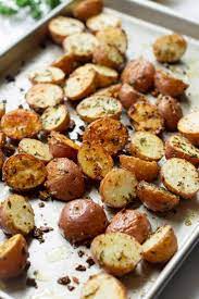 Crispy Herb Roasted Potatoes Recipe Thyme Recipes Herb Roasted Potatoes Roasted Potatoes