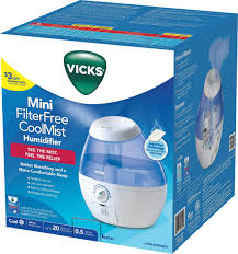 Vicks 0 5 Gal Mini Filter Free Cool Mist Humidifier Blue Vul520w Best Buy