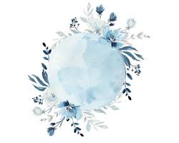 Navy Blue And White Moon And Flowers Watercolor Clip Art Etsy Watercolor Blue Background Blue Flower Wallpaper Flower Background Wallpaper