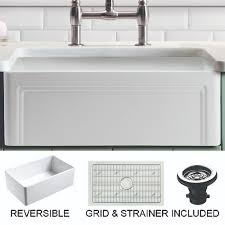 Check spelling or type a new query. Olde London Farmhouse Fireclay 24 Kitchen Sink With Grid And Strainer In White Walmart Com Walmart Com