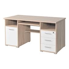 Vasagle schreibtisch 2 ablagen holzoptik metallgestell 138 x 138 x 75 cm einfacher aufbau computertisch eckschreibtisch vintage lwd72x. Germania Schreibtisch Hyper 145 Cm Sanoma Eiche Weiss Bei Otto Office Gunstig Kaufen