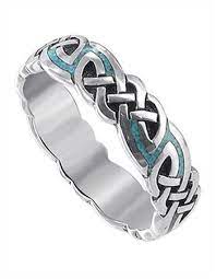 Sterling Silversilver Turqouise Inlay Celtic Southwestern Style 6mm B Ring Size Tbrs047 Modern Silver Jewelry Sterling Silver Jewelry Hammered Silver Jewelry