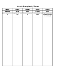 Celebrate Recovery Inventory Sheet Celebrate Recovery Inventory Worksheet Fill Online Printable Celebrate Recovery Inventory Printable Moral Inventory