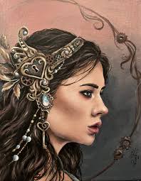 Steampunk Art Nouveau Portrait Fine Art print, Clockwork Valentine