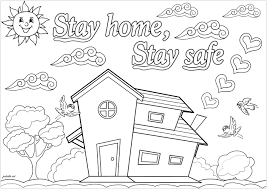 Print out these free coloring pages to entertain your kids. Against Covid 19 Stay Home To Stay Safe Anti Stress Adult Coloring Pages