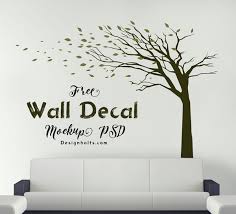Free Vinyl Sticker Wall Decal Mockup Psd Wall Decals Wall Stickers Vinyl Sticker