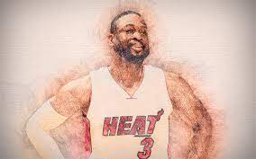 Download Wallpapers Dwyane Wade 4k Artwork Basketball Stars Miami Heat Nba Basketball Drawing Dwyane Wade Besthqwallpapers Com Basketball Star Dwyane Wade Miami Heat