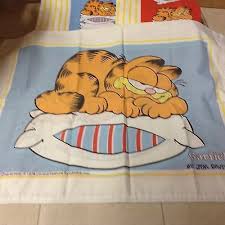 Vintage Garfield Twin Bed Sheet Set 1 Pillow Case Fitted Flat 3 Piece Jim Davis Twin Bed Sheets Bed Sheet Sets Garfield