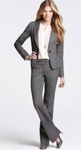 Grey Ann Taylor Suit Business Formal Women Interview Outfits Women Business Attire Women Business Casual Outfits