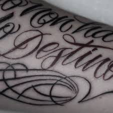 The 3d cursive font is extruded in delicate outline. Freehand Cursive Script Tattoo Mr J Best Sourgrapestattoo Flickr