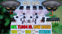 How to Build 100W + 100W Stereo Amplifier Using TL084 IC With C5200 & A1943  Transistor
